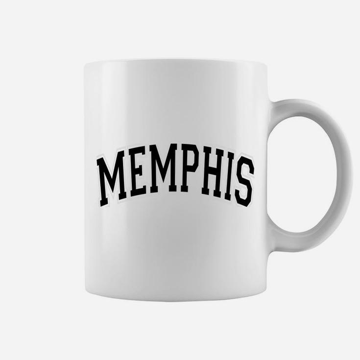 Memphis Varsity Style Blue With Black Text Coffee Mug