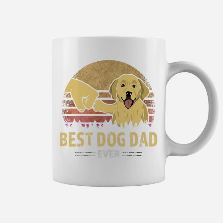 Mens Best Dog Dad Ever Golden Retriever Retro Puppy Lover Design Coffee Mug