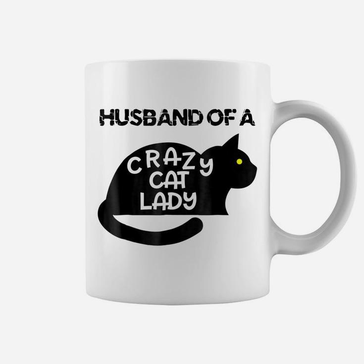 Mens Husband Of A Crazy Cat Lady Shirt For Men With Lots Of Cats Coffee Mug