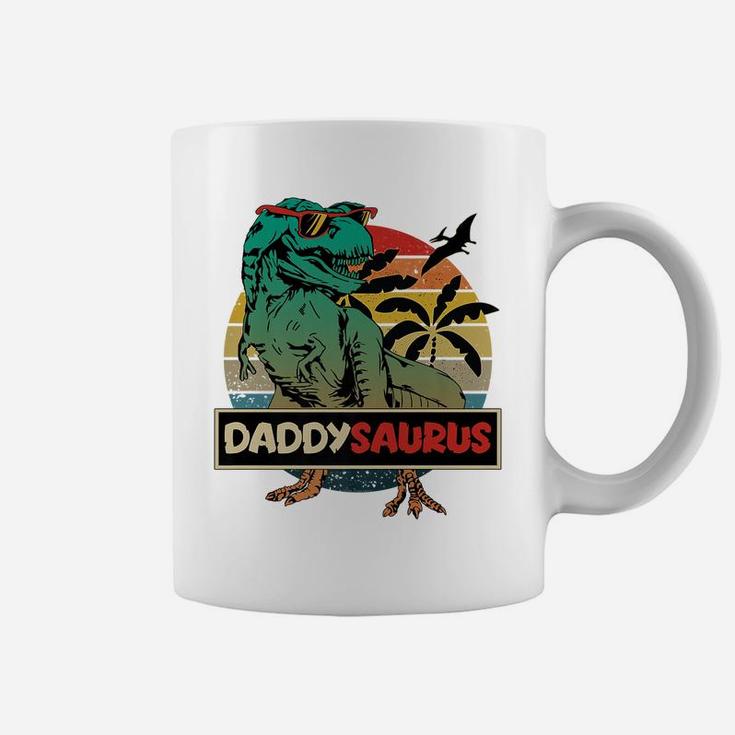Mens Matching Family Daddysaurus T-Rex Father's Day - Dad Coffee Mug