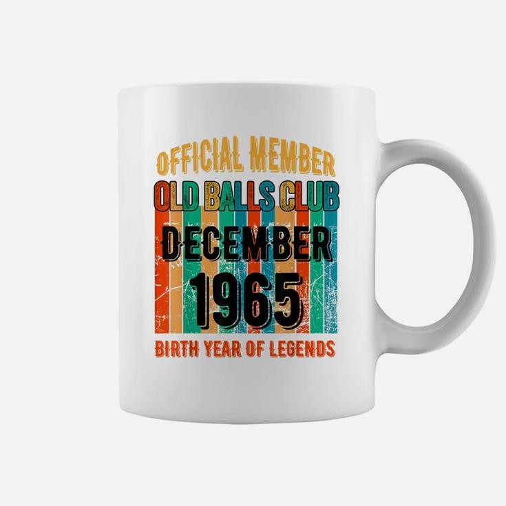 Mens Mens Funny 1965 Birthday Old Balls Club December 1965 Coffee Mug