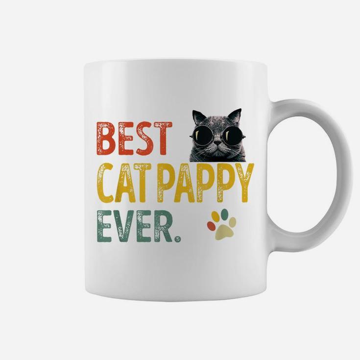 Mens Vintage Best Cat Pappy Ever Retro Cat Daddy Father Gift Coffee Mug