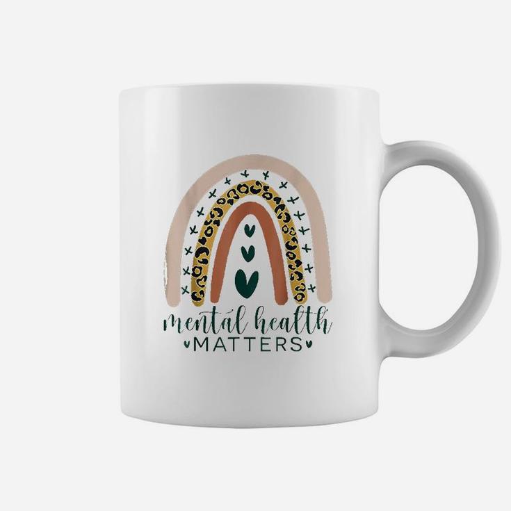 Mental Health Matters Leopard  Rainbow Coffee Mug