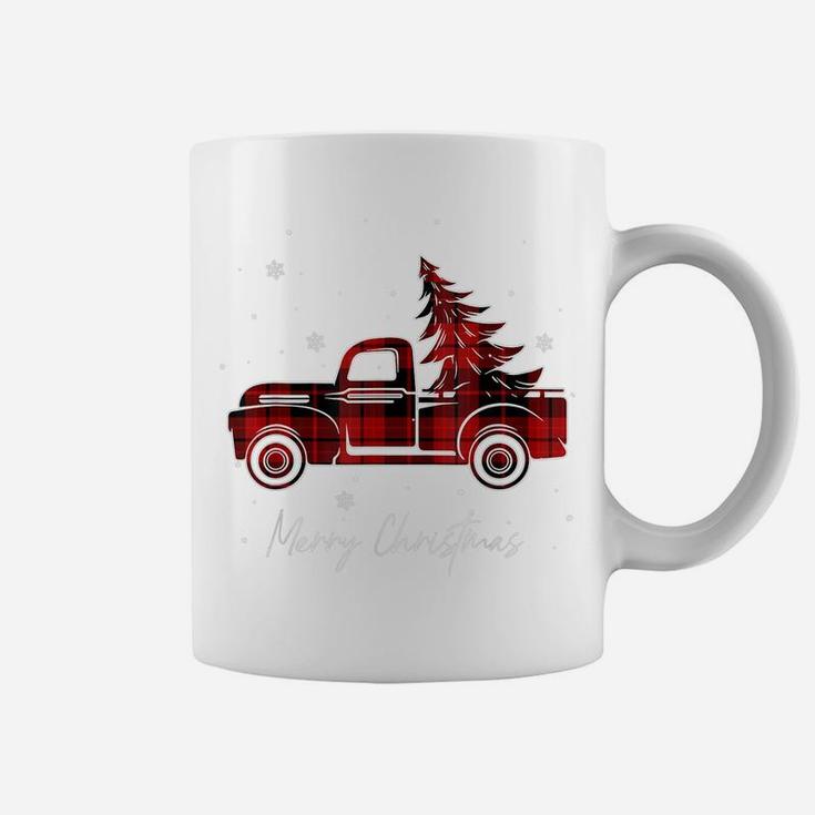 Merry Christmas Buffalo Truck Tree Red Plaid For Men Women Coffee Mug
