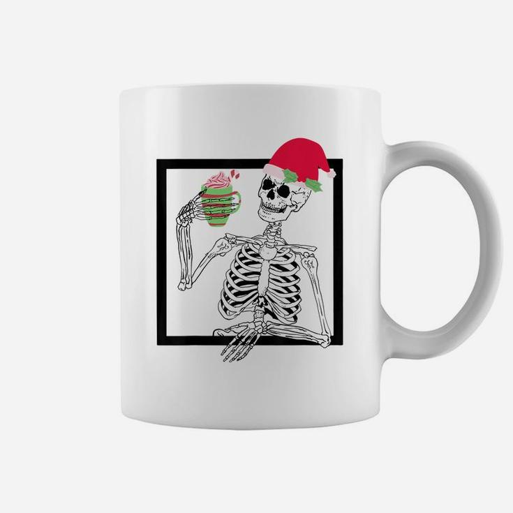 Merry Christmas Funny Santa Hat Christmas Drink Skeleton Coffee Mug