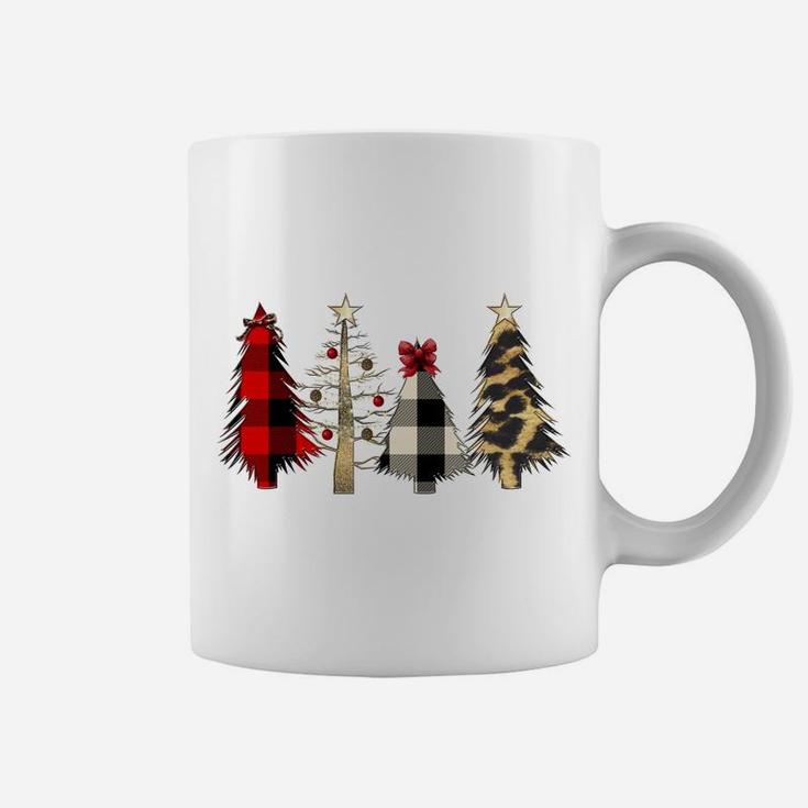 Merry Christmas Leopard And Buffalo Plaid Christmas Tree Sweatshirt Coffee Mug