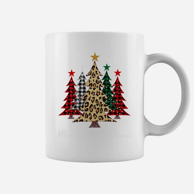 Merry Christmas Trees With Buffalo Plaid & Leopard Design Coffee Mug