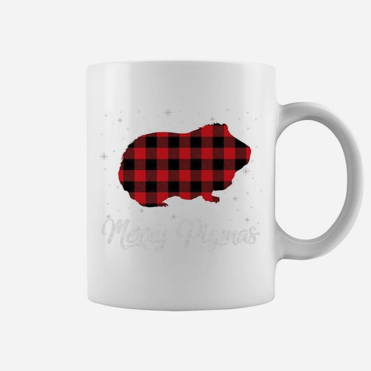Merry Pigmas Red Plaid Guinea Pig Christmas Gift Pajama Coffee Mug