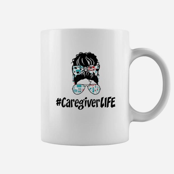 Messy Bun Caregiver Life Nurse Coffee Mug