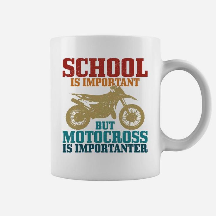 Motocross School Is Important Funny Vintage Dirt Bike Gift Coffee Mug