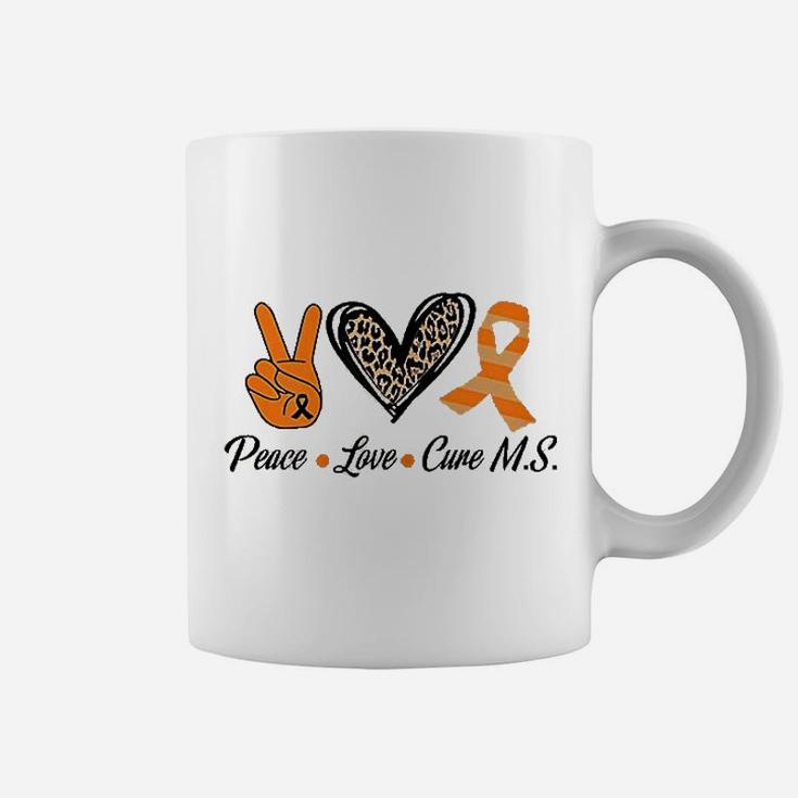 Multiple Sclerosis Awareness Peace Love Cure Coffee Mug