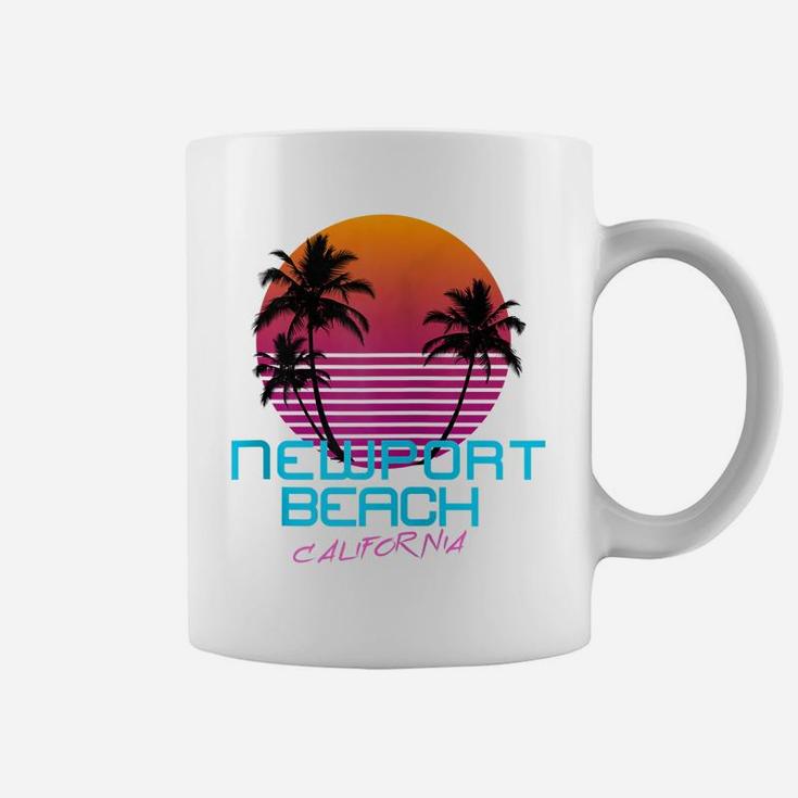 Newport Beach California Retro 80'S Sunset Zip Hoodie Coffee Mug