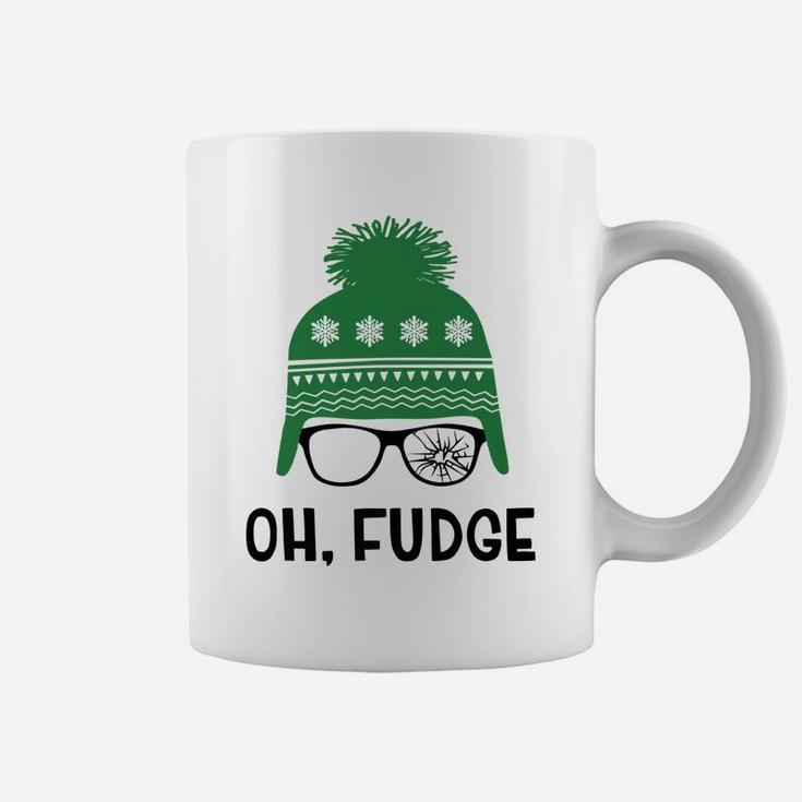 Oh Fudge Funny Christmas Saying, Vintage Xmas Coffee Mug
