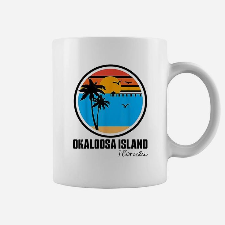 Okaloosa Island Florida Sunset Ocean Palm Tree Fishing Coffee Mug
