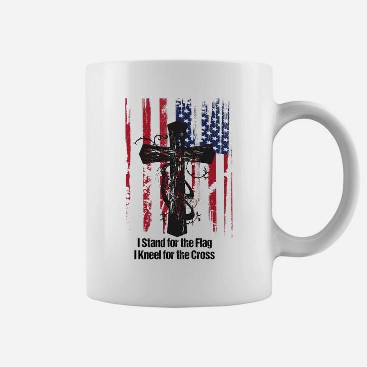 Patriotic Quote Stand For The Flag And Kneel For The Cross Coffee Mug