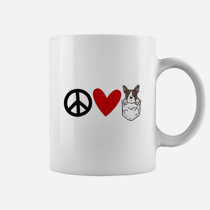 Peace Love Boston Terrier Coffee Mug
