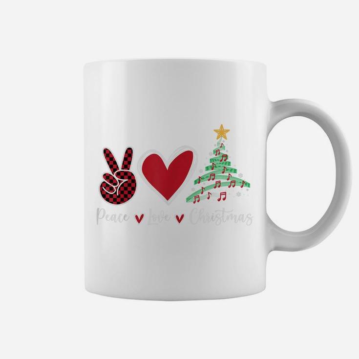 Peace Love Christmas Tshirt - Funny Christmas Music Notes Coffee Mug