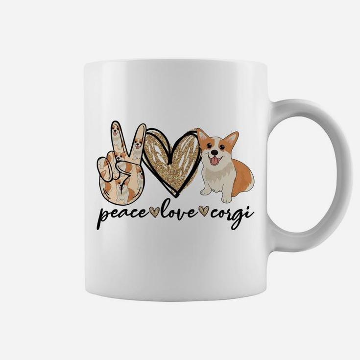 Peace Love Corgi Funny Dog Mom Mother's Day Gift Corgi Lover Coffee Mug