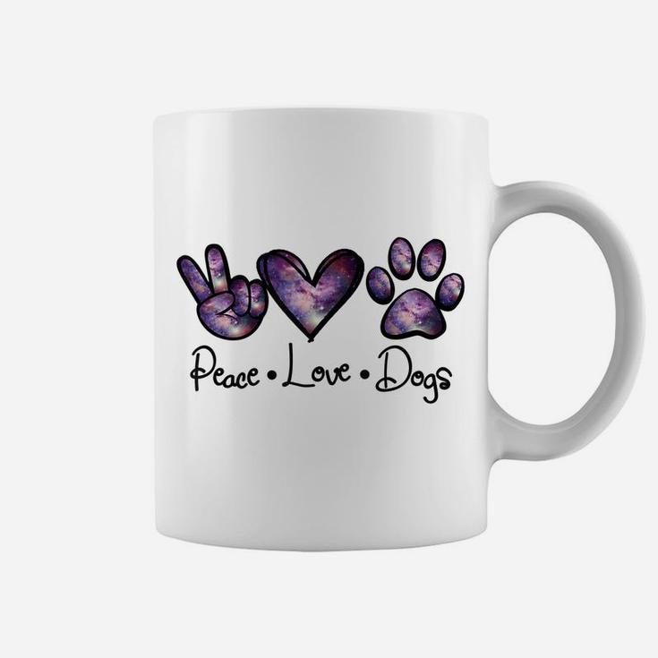 Peace Love Dogs Lover Puppy Paw Dog Funny Dog Lover Coffee Mug