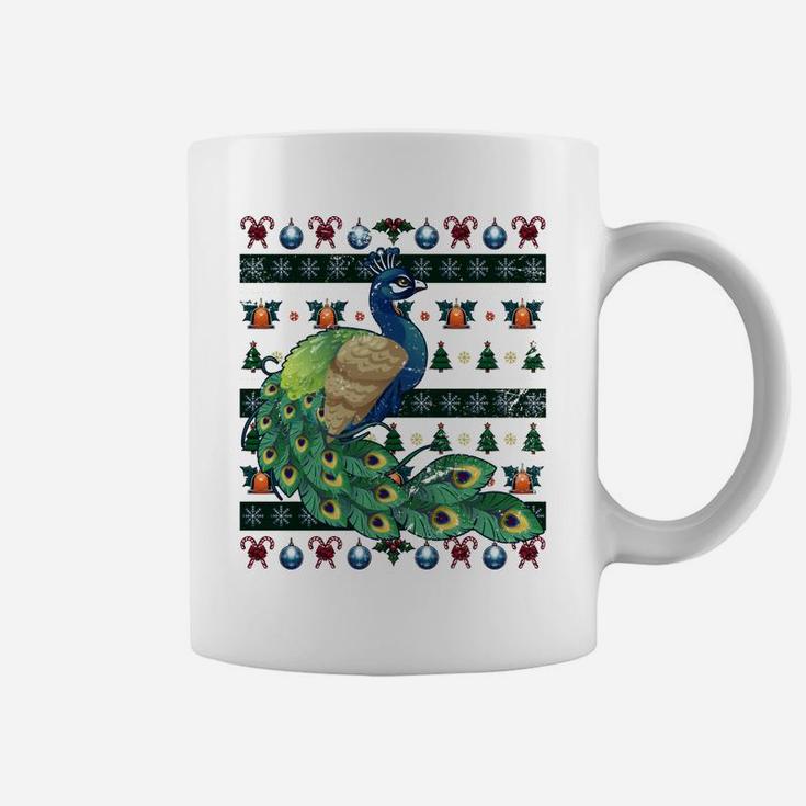 Peacock Xmas Gift Ornamental Bird Ugly Christmas Coffee Mug