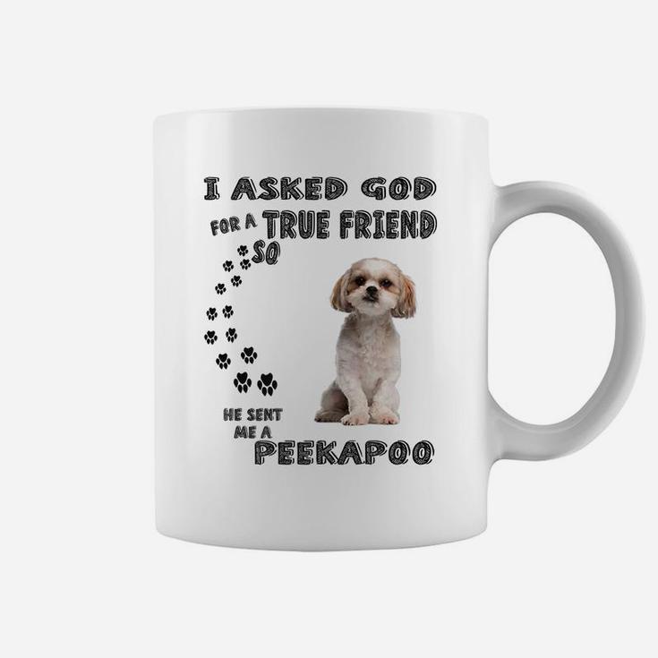 Peekapoo Saying Mom Dad Costume, Cute Poodle Pekingese Dog Coffee Mug