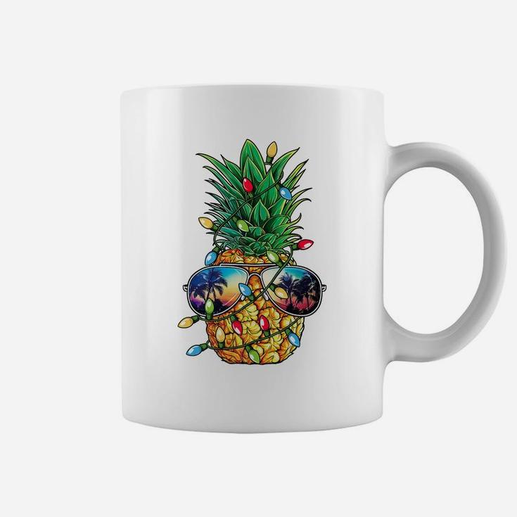Pineapple Christmas Tree Lights Xmas Men Gifts Sunglasses Coffee Mug