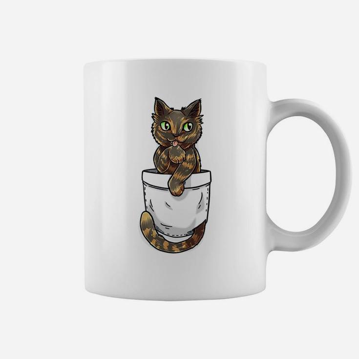 Pocket Tortoiseshell Tortie Cat Coffee Mug