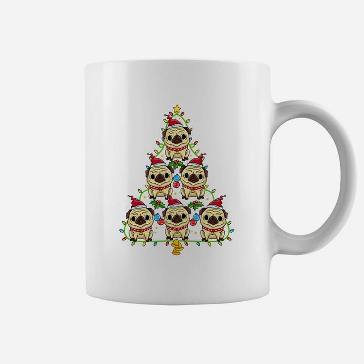 Pug Christmas Tree Sweatshirt Xmas Gift For Pug Lover Coffee Mug