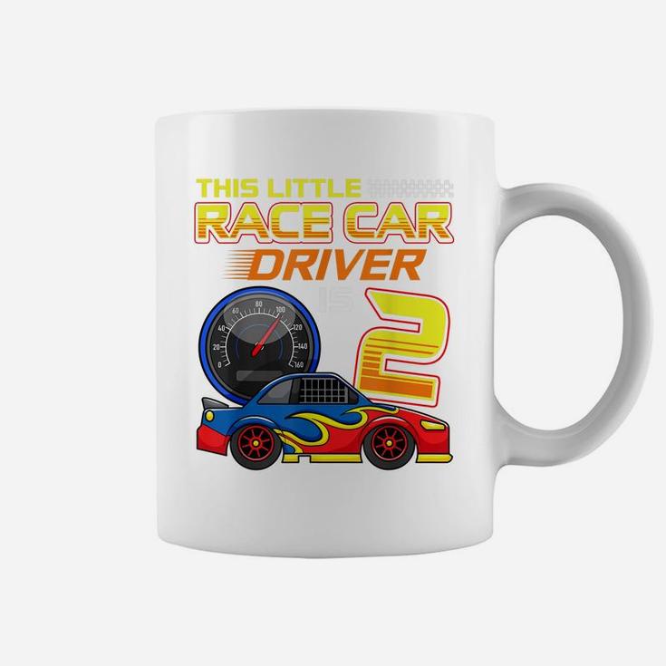 Race Car Driver 2Nd Birthday 2 Years Old Toddler Boy Racing Coffee Mug