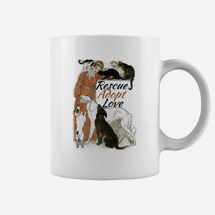 Rescue Adopt Love Funny As Dog Or Cat Lover Gift Coffee Mug