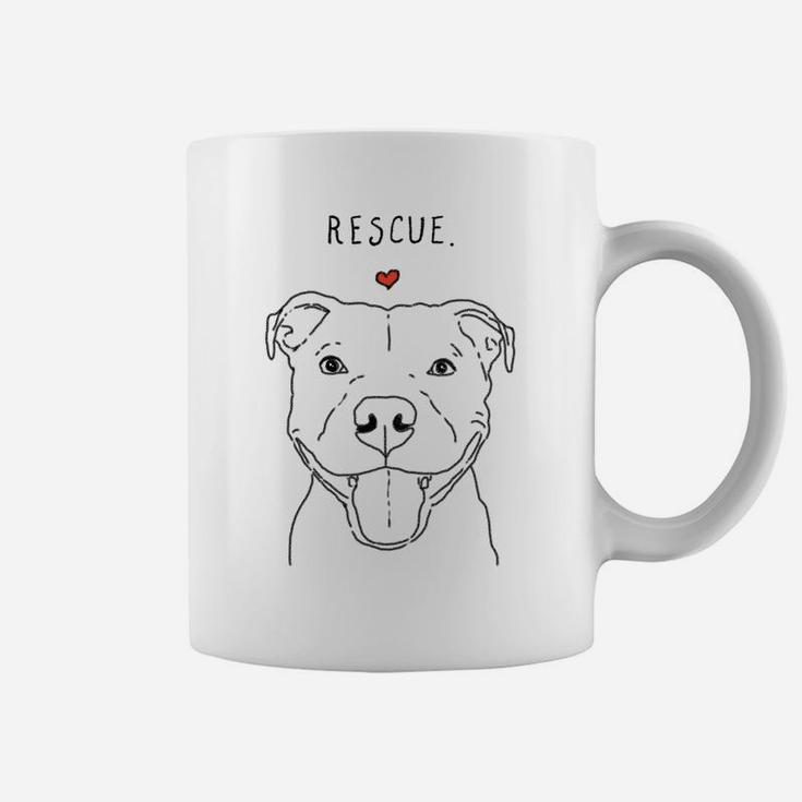 Rescue Love Smiling Pit Bull, Pittie, Pitbull Mom, Dog Lover Coffee Mug