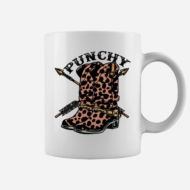 Retro Cowgirl Boots Leopard Punchy Western Country Cowboy Coffee Mug