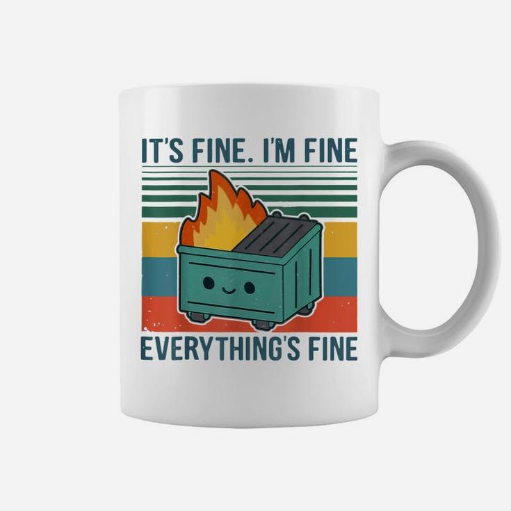 Retro Dumpster Fire It’S Fine I’M Fine Everything’S Coffee Mug