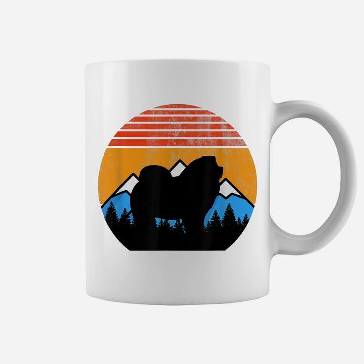 Retro Vintage Distressed Sunset And Mountains Chow Chow Coffee Mug