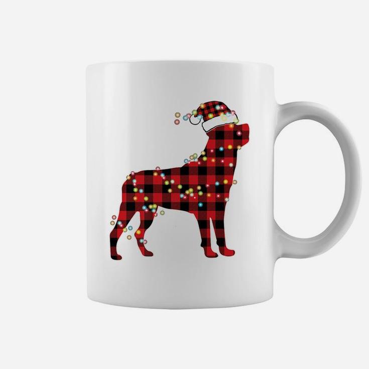 Rottweiler Christmas Red Plaid Buffalo Pajamas Xmas Dog Gift Coffee Mug