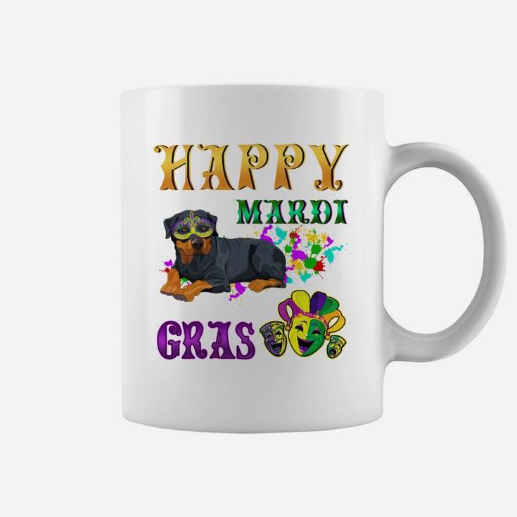 Rottweiler Dog Breed Happy Mardi Gras Festival Coffee Mug
