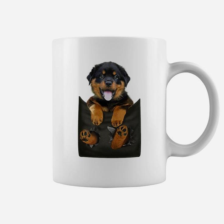 Rottweiler In Pocket Puppy Coffee Mug