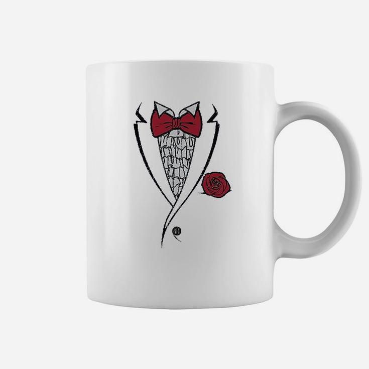 Ruffled Tuxedo Suit With Red Bow Tie Boys Coffee Mug