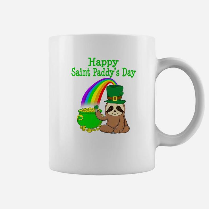Saint Patricks Day Sloth Cute Funny St Pattys Kids Coffee Mug