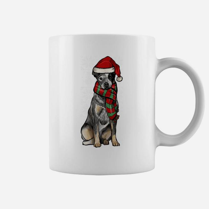 Santa Hat Xmas Australian Cattle Dog Ugly Christmas Sweatshirt Coffee Mug
