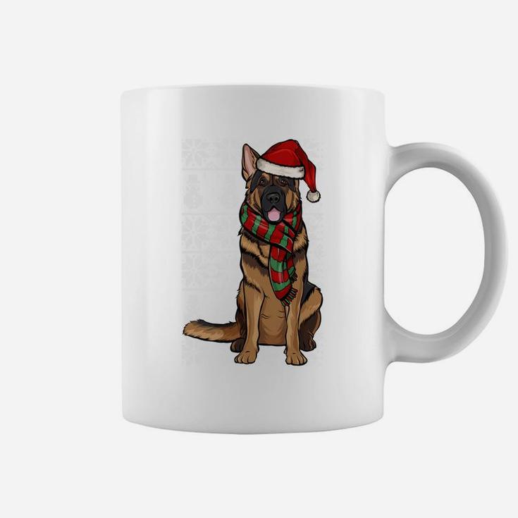 Santa Hat Xmas German Shepherd Ugly Christmas Coffee Mug