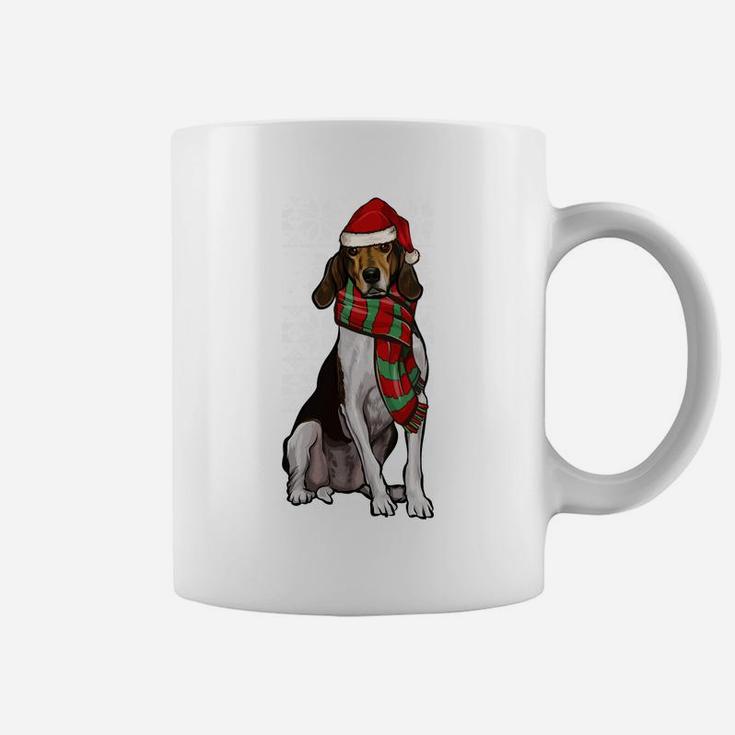 Santa Hat Xmas Treeing Walker Coonhound Ugly Christmas Sweatshirt Coffee Mug