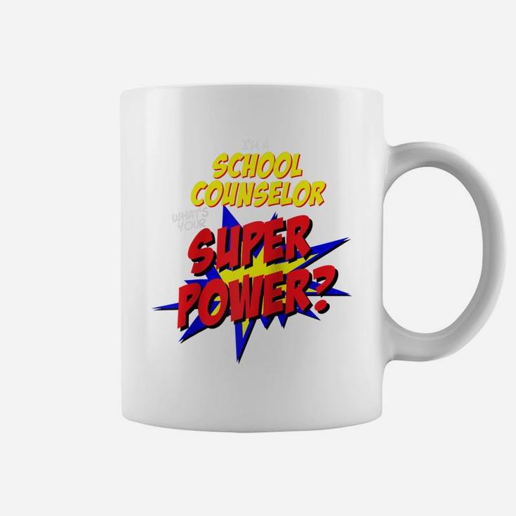 School Counselor Teacher Superhero Superpower Comic Book Raglan Baseball Tee Coffee Mug