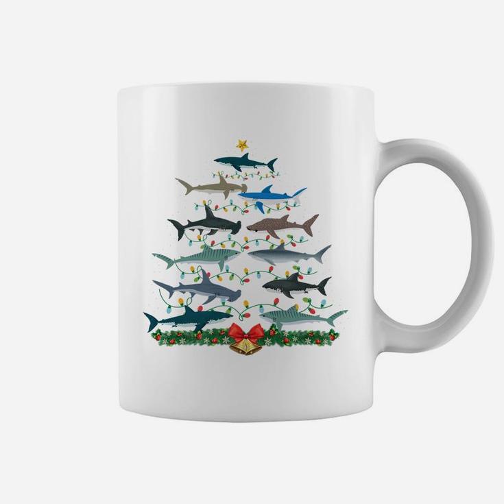 Shark Christmas Tree Ornament, Funny Shark Lovers Xmas Gifts Coffee Mug