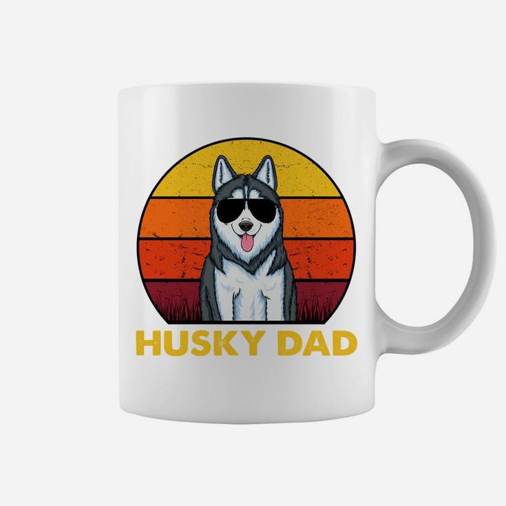Siberian Husky Dog Dad Sunset Vintage Siberian Husky Dad Sweatshirt Coffee Mug
