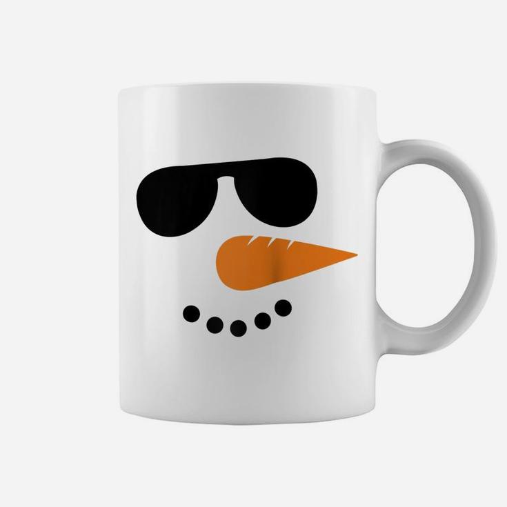 Snowman Face Christmas Funny Santa Claus Xmas Sunglass Cool Raglan Baseball Tee Coffee Mug