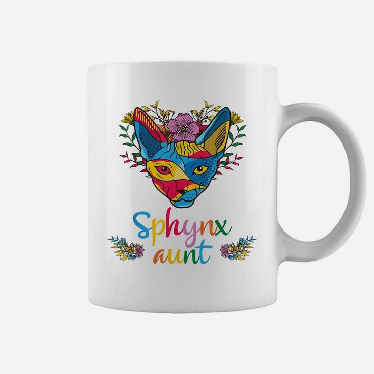Sphynx Aunt Flower Hairless Cat Lovers Coffee Mug