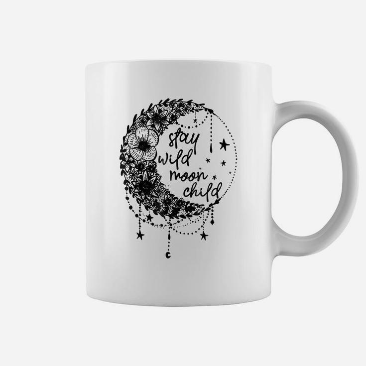 Stay Wild Flower Child Crescent Moon Hippie Coffee Mug
