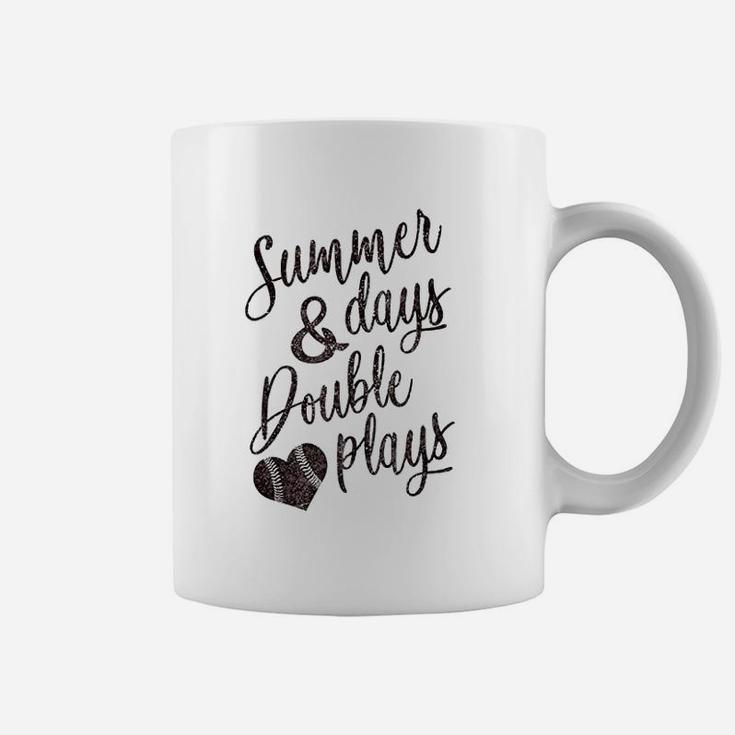 Summer Days Double Plays Baseball Softball Mom Coffee Mug