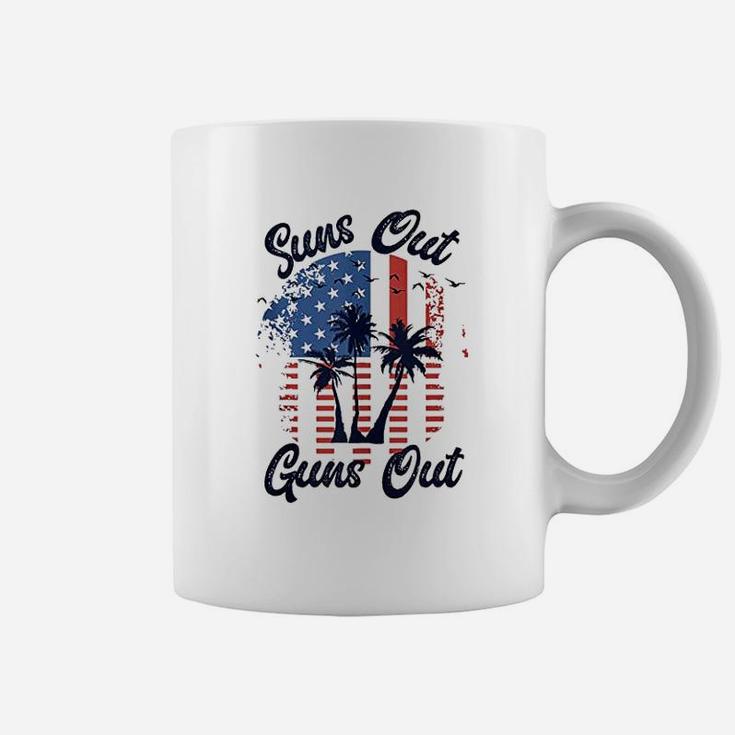Suns Out Gns Out  Men Women 4Th Of July Usa Flag Coffee Mug